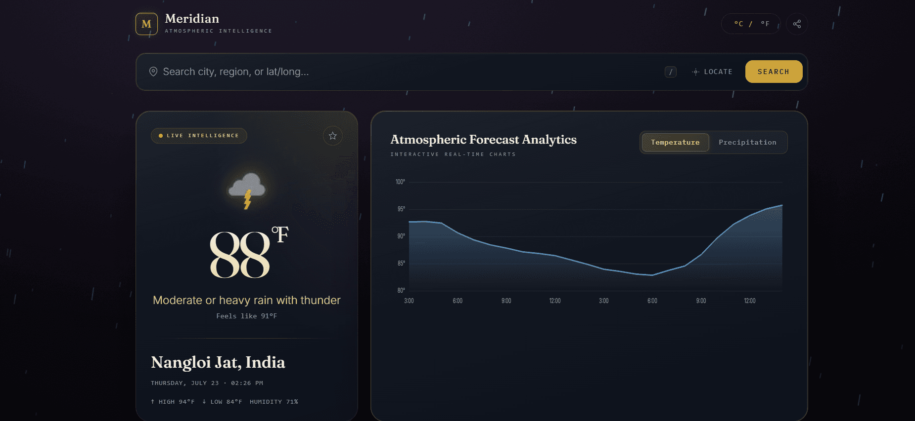 Screenshot of Weather App — Real-Time Weather